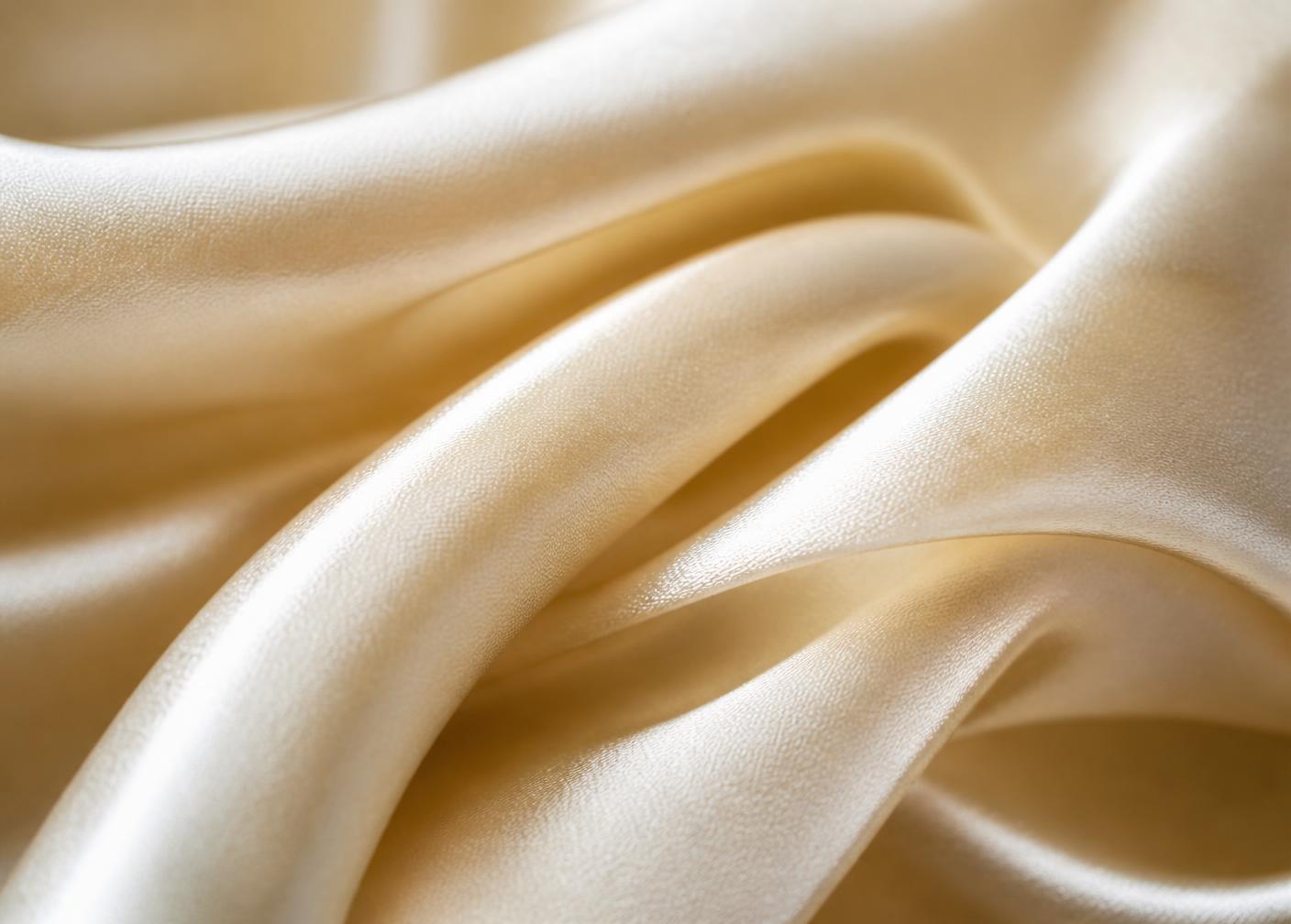 Macro study of ivory silk folds under raking light